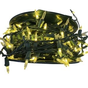 Warm White Mini Christmas Lights on Green Wire with Storage Reel String Lights